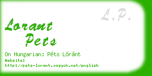 lorant pets business card